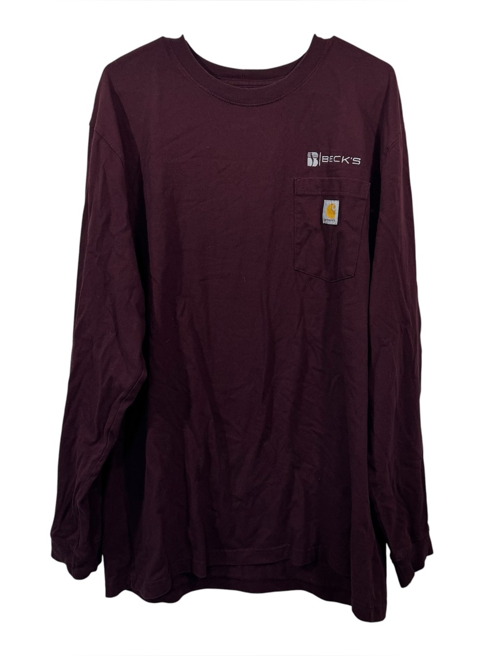 Carhartt Maroon Medium Weight Loose Fit Long Sleeve T-Shirt